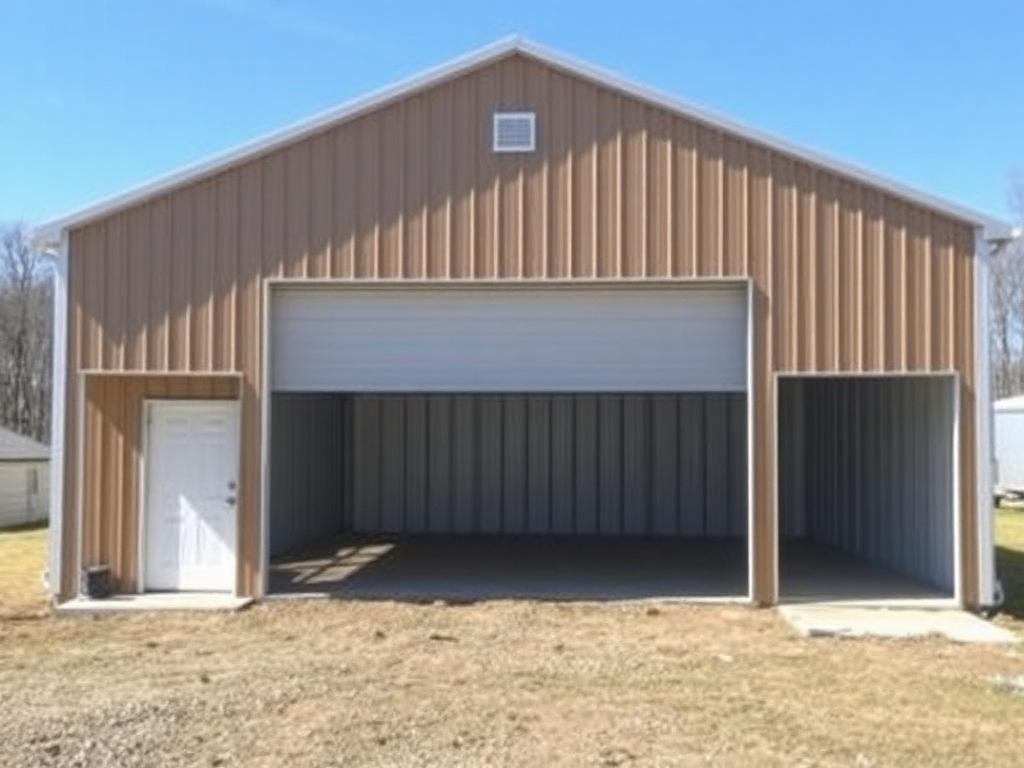 Garage with Side Sheds